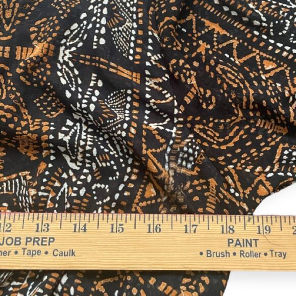 Free People Women's Long Sleeve Black And Brown Dotted V-Neck Blouse Size M - Picture 5 of 7